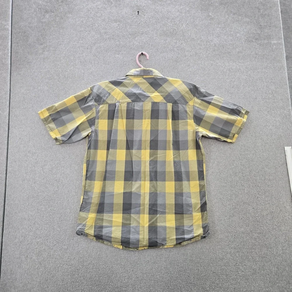 Simms Men Button Up Shirt M Yellow Plaid Outdoor‎ Casual Gorpcore Short